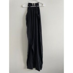 9Seed Jumpsuit One Piece Women OS Black Wide Leg High Neck Loose Beachy Cotton